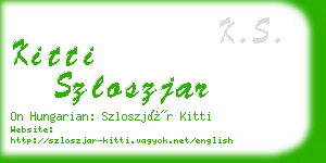 kitti szloszjar business card